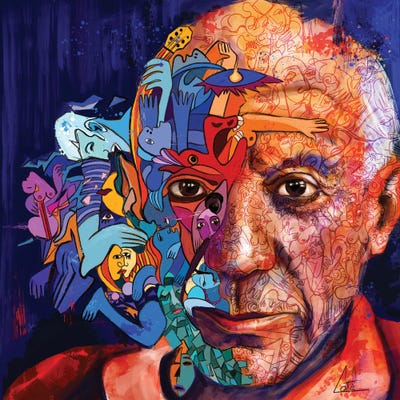 Picasso Canvas Art Print by Antonio Cotecchia Cotè | iCanvas