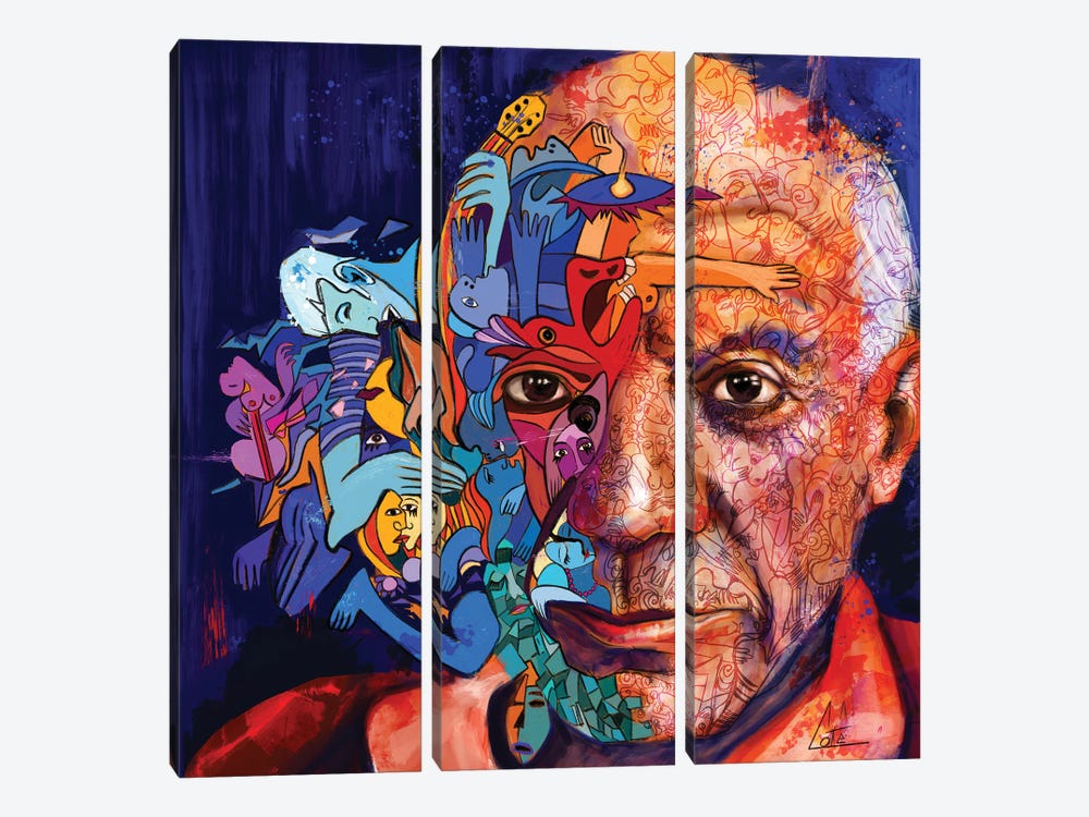 Picasso by Antonio Cotecchia Cotè 3-piece Canvas Art Print