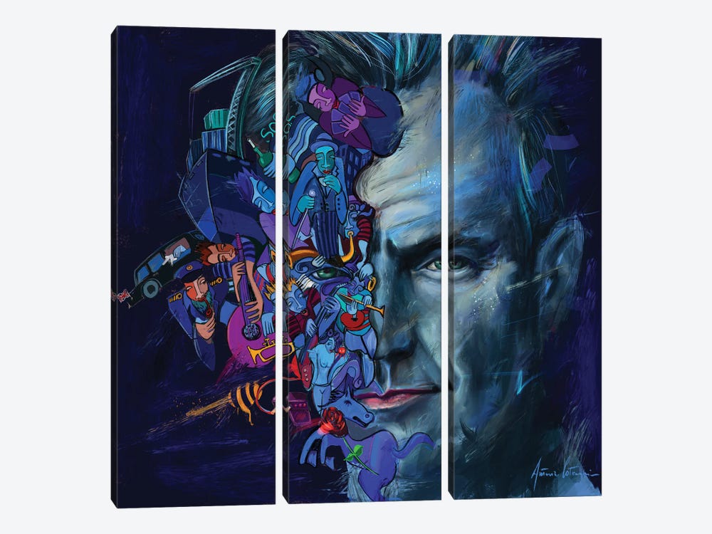 Sting by Antonio Cotecchia Cotè 3-piece Canvas Wall Art