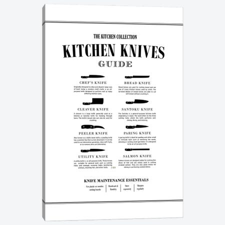 Kitchen Knives Chart Canvas Print #ACE100} by Alchera Design Posters Canvas Print