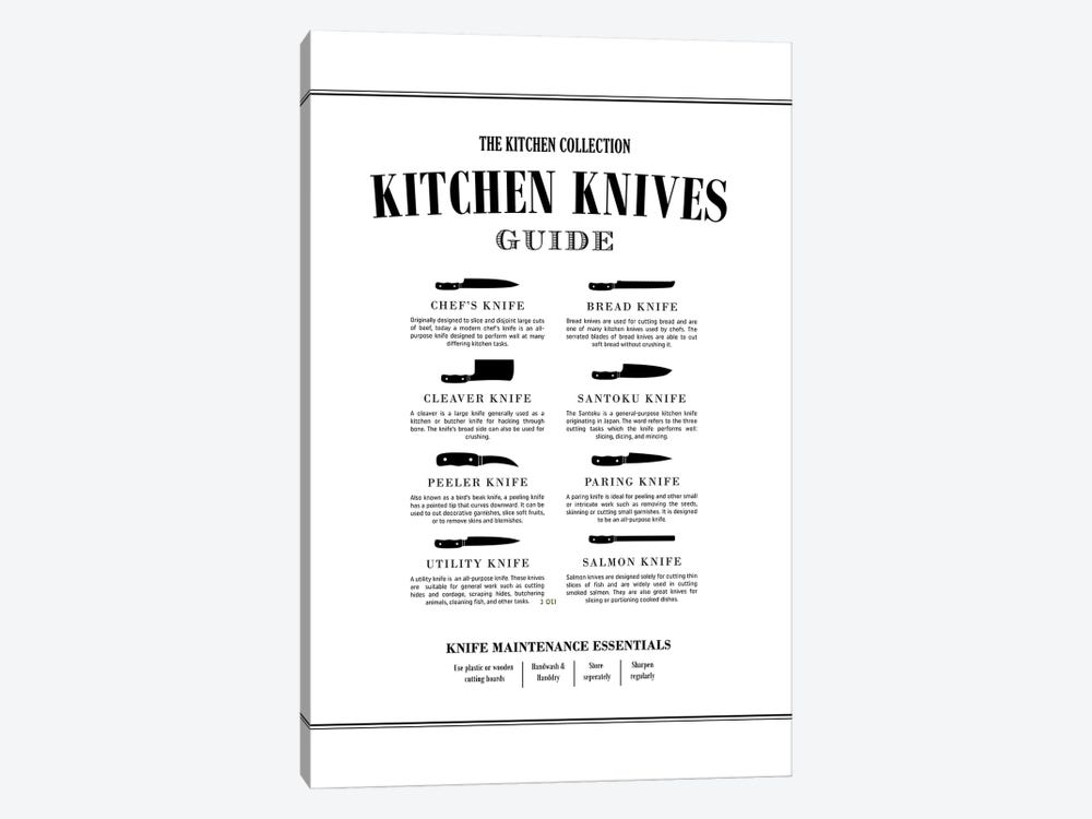 Kitchen Knives Chart by Alchera Design Posters 1-piece Canvas Wall Art