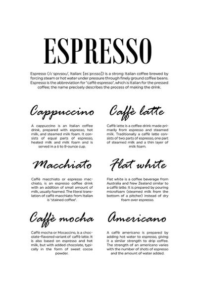 Espresso by Alchera Design Posters canvas print