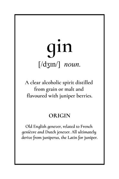Gin Definition by Alchera Design Posters framed wall art