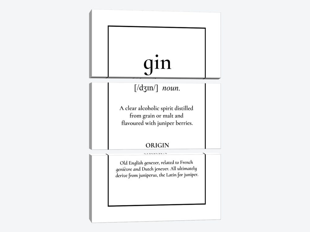 Gin Definition by Alchera Design Posters 3-piece Art Print