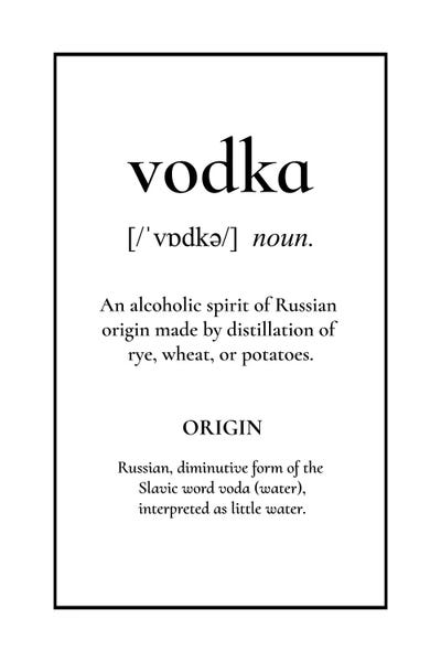 Vodka: Vodka Definition by Alchera Design Posters