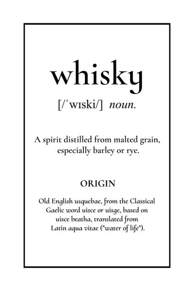 Whiskey: Whiskey Definition by Alchera Design Posters