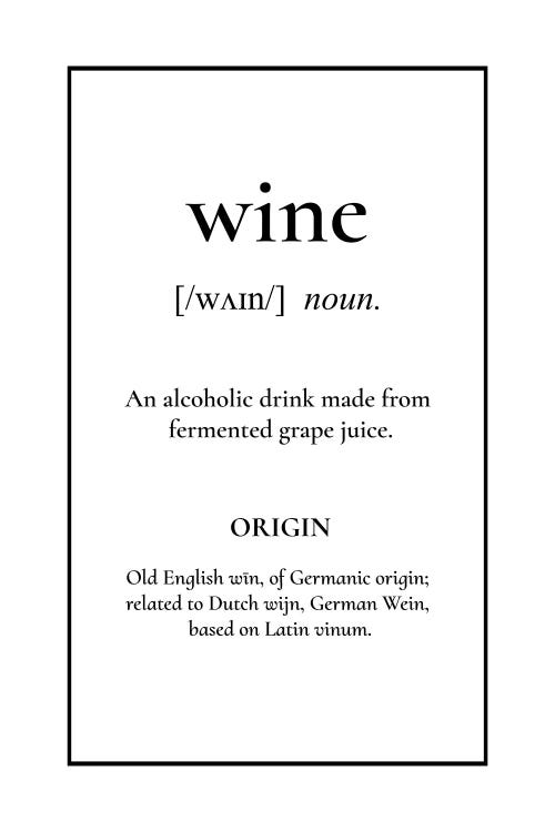 Wine Definition by Alchera Design Posters wall art