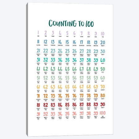 Counting To 100 Canvas Print #ACE115} by Alchera Design Posters Canvas Print