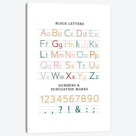 Letter Chart | Block Canvas Print #ACE116} by Alchera Design Posters Canvas Art Print