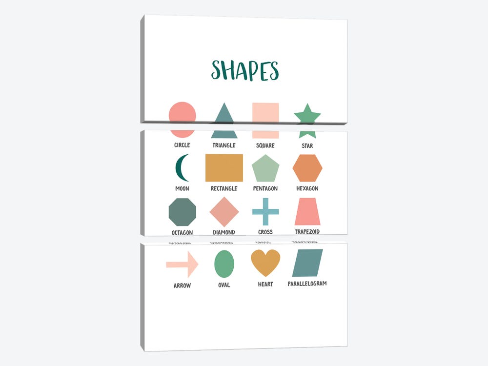 Basic Shapes by Alchera Design Posters 3-piece Canvas Art Print