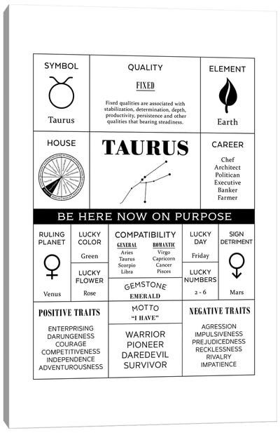 Zodiac - Taurus Canvas Art Print - Alchera Design Posters