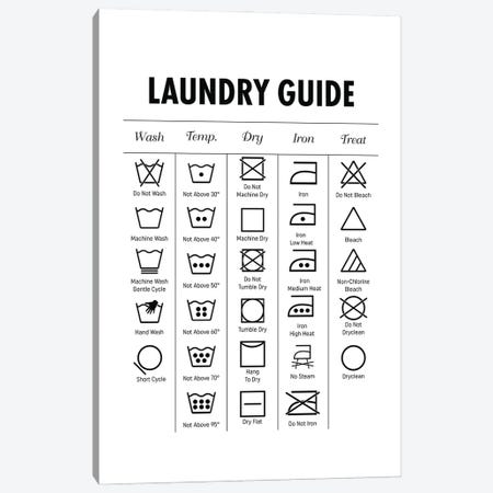 Laundry Guide Canvas Print #ACE17} by Alchera Design Posters Canvas Art