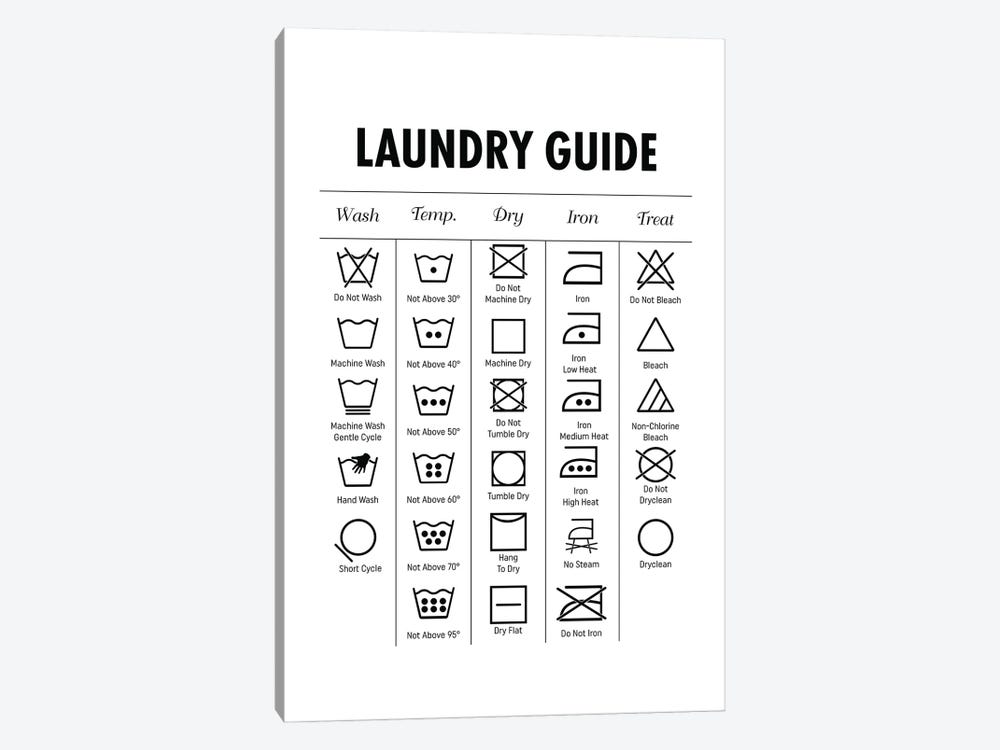 Laundry Guide by Alchera Design Posters 1-piece Canvas Wall Art