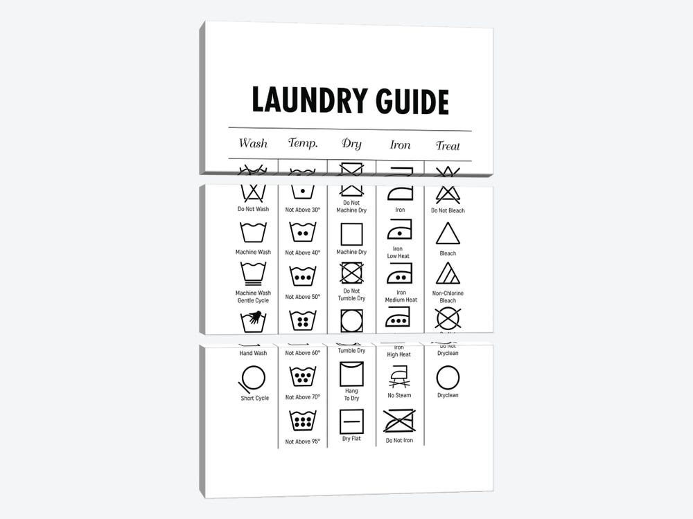 Laundry Guide by Alchera Design Posters 3-piece Canvas Wall Art