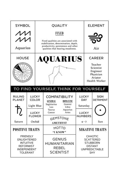 Aquarius: Zodiac - Aquarius by Alchera Design Posters