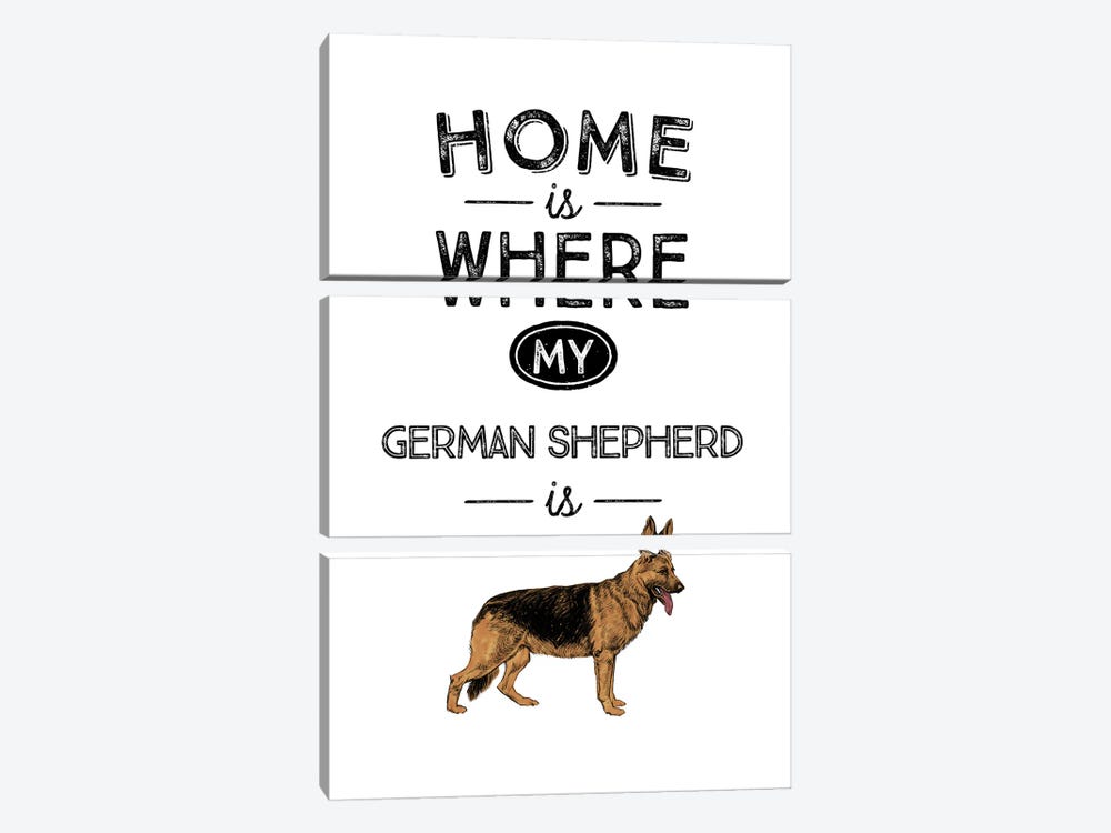 German Shepherd by Alchera Design Posters 3-piece Canvas Art Print