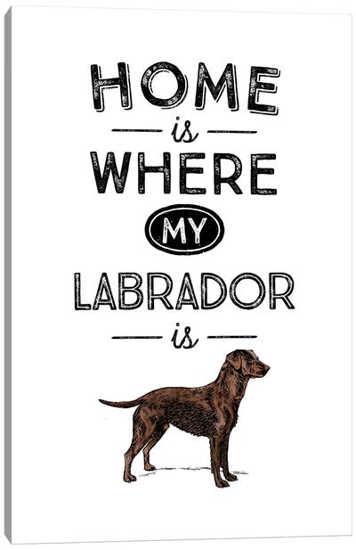 Chocolate Labrador Canvas Art Print - Labrador Retriever Art