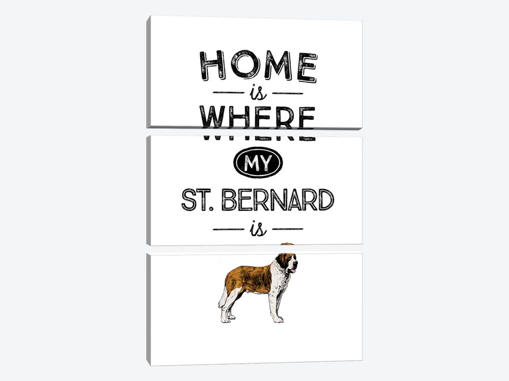 Saint Bernard by Alchera Design Posters 3-piece Canvas Artwork