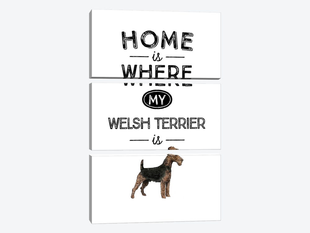 Welsh Terrier by Alchera Design Posters 3-piece Canvas Art Print