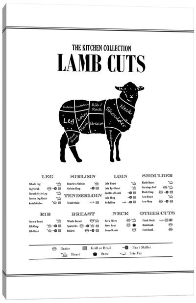 Lamb Cuts Canvas Art Print - Meat Art