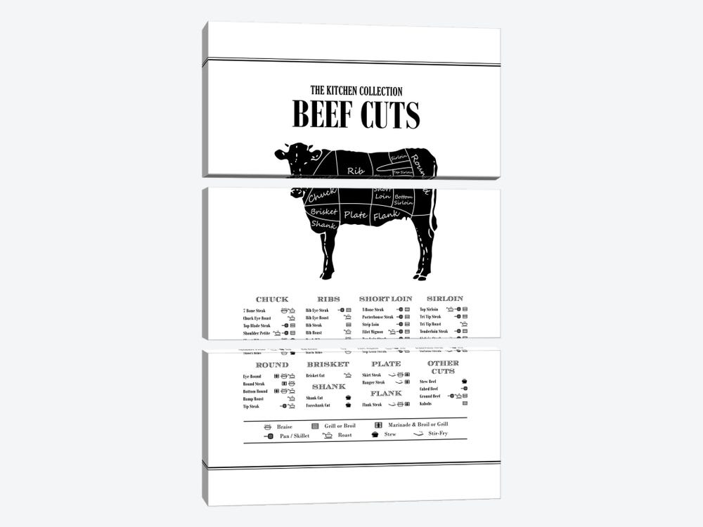 Beef Cuts by Alchera Design Posters 3-piece Canvas Art Print