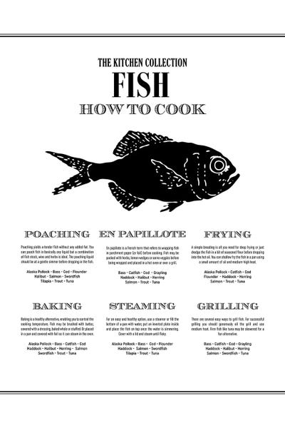 Fish | How To Cook by Alchera Design Posters canvas print