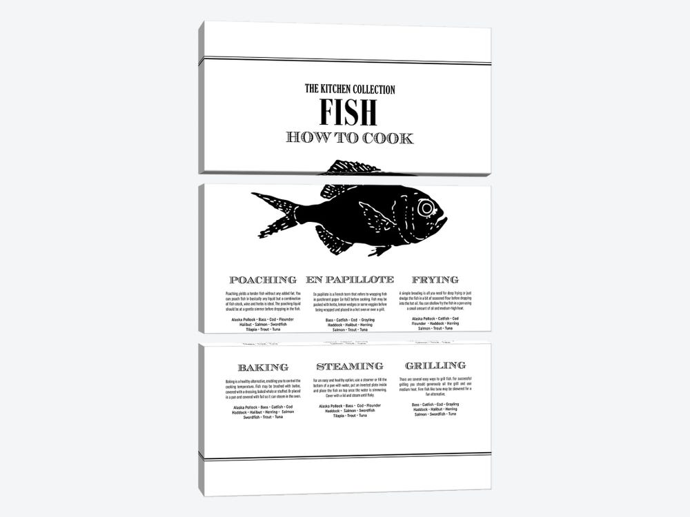 Fish | How To Cook by Alchera Design Posters 3-piece Canvas Wall Art