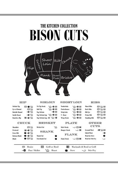 Bison Cuts by Alchera Design Posters canvas print