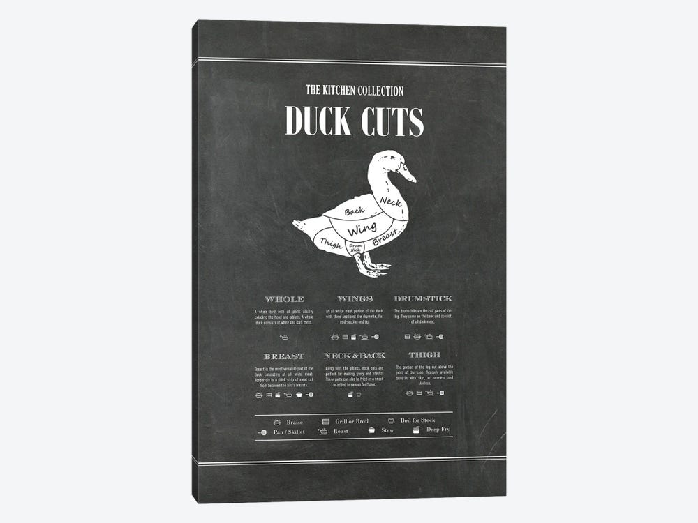Duck Cuts - Chalk by Alchera Design Posters 1-piece Canvas Art