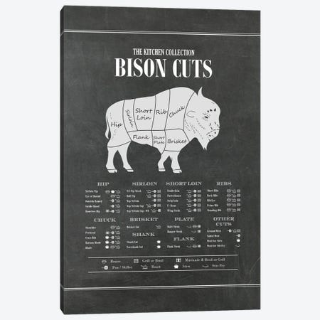 Bison Cuts - Chalk Canvas Print #ACE74} by Alchera Design Posters Canvas Artwork
