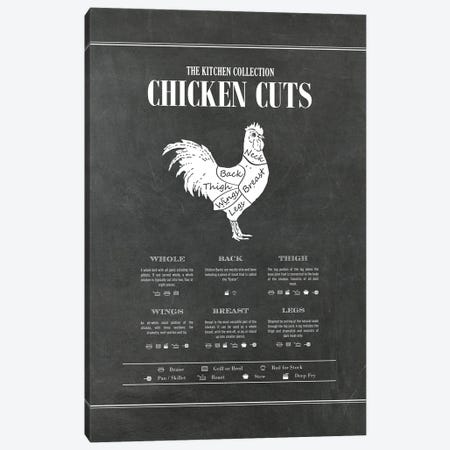 Chicken Cuts - Chalk Canvas Print #ACE75} by Alchera Design Posters Canvas Art