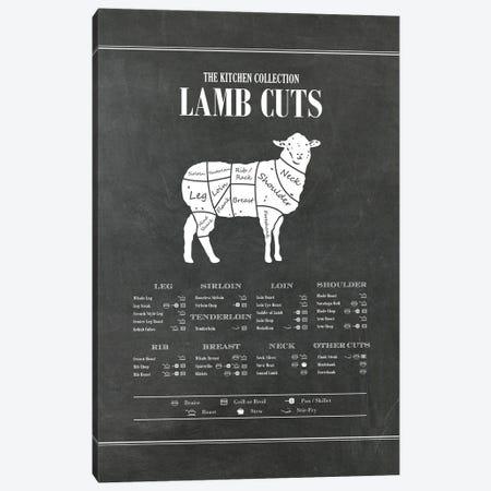 Lamb Cuts- Chalk Canvas Print #ACE76} by Alchera Design Posters Canvas Art