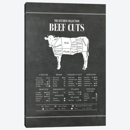 Beef Cuts - Chalk Canvas Print #ACE78} by Alchera Design Posters Canvas Print