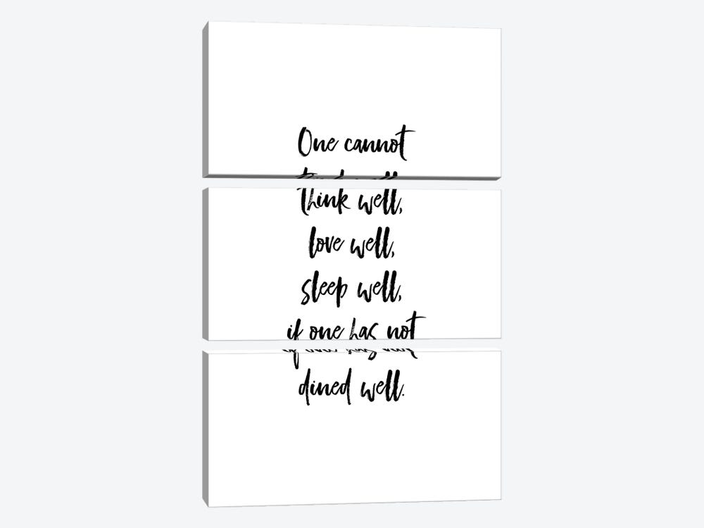 One Cannot Live Well - Virginia Woolf Quote by Alchera Design Posters 3-piece Canvas Print