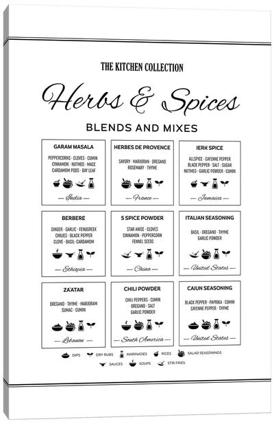 Herbs And Spices Canvas Art Print - Herb Art