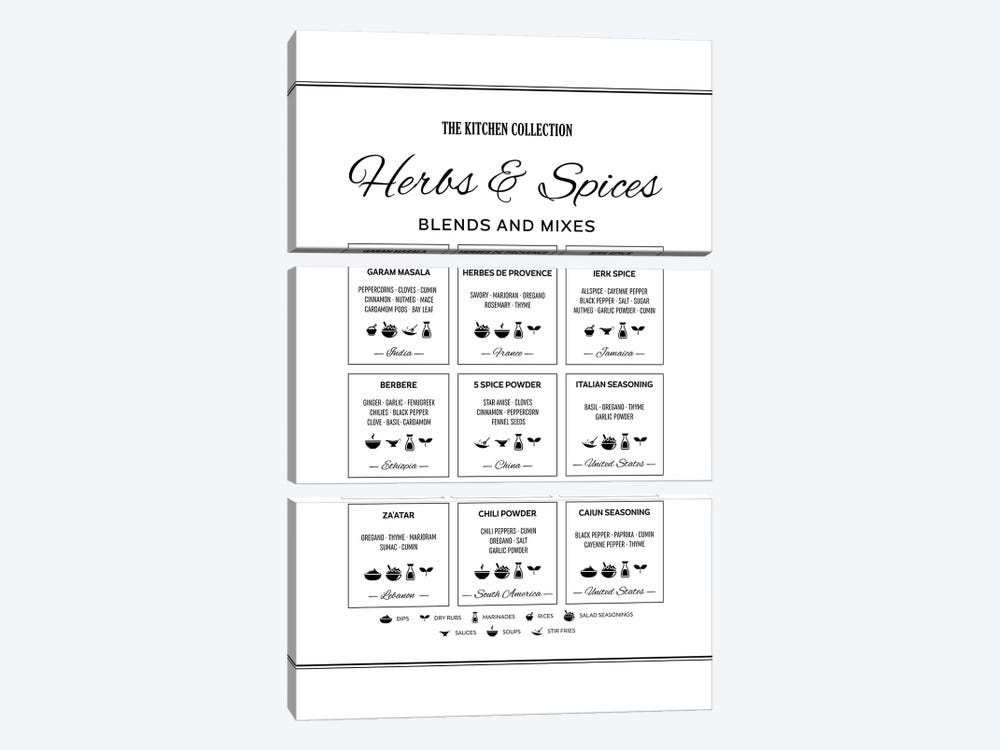 Herbs And Spices by Alchera Design Posters 3-piece Canvas Print
