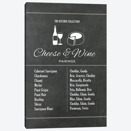 Cheese And Wine Pairings - Chalk Canvas Print #ACE94} by Alchera Design Posters Canvas Wall Art