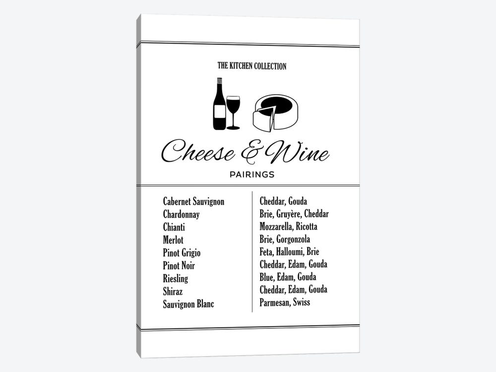 Cheese And Wine Pairings by Alchera Design Posters 1-piece Canvas Art