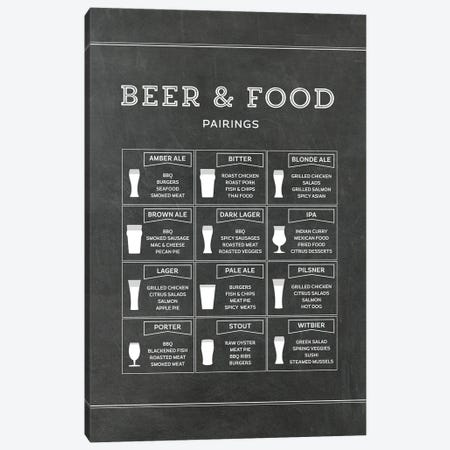 Beer And Food Pairings - Chalk Canvas Print #ACE96} by Alchera Design Posters Canvas Artwork