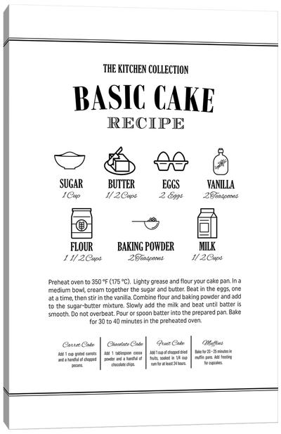 Basic Cake Recipe Canvas Art Print - Cake & Cupcake Art