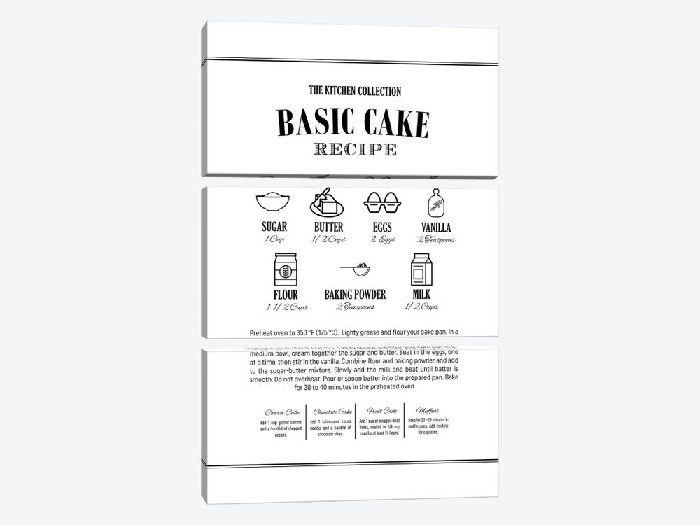 Basic Cake Recipe by Alchera Design Posters 3-piece Canvas Art Print