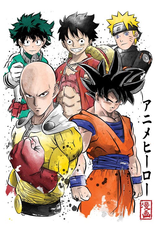 Anime Heroes by Antonio Camarena wall art