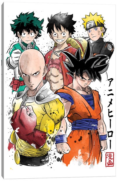 Anime Heroes Canvas Art Print - Anime & Manga Characters