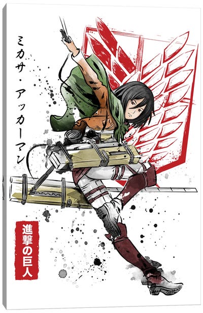 Soldier Mikasa Canvas Art Print - Attack On Titan