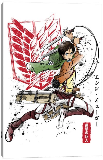Soldier Eren Canvas Art Print - Anime & Manga Characters
