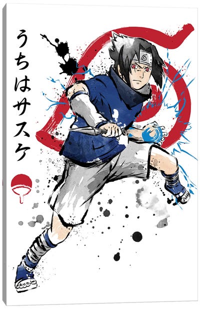 Chidori Attack Canvas Art Print - Sasuke Uchiha