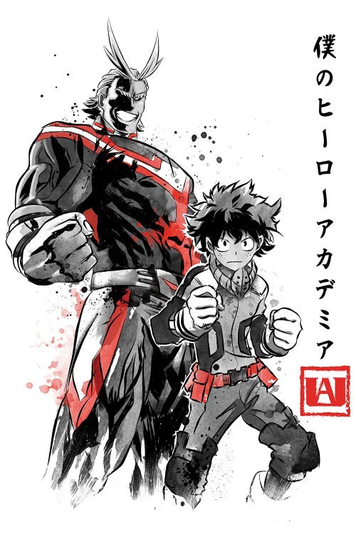 Hero Academia Sumi-E by Antonio Camarena wall art