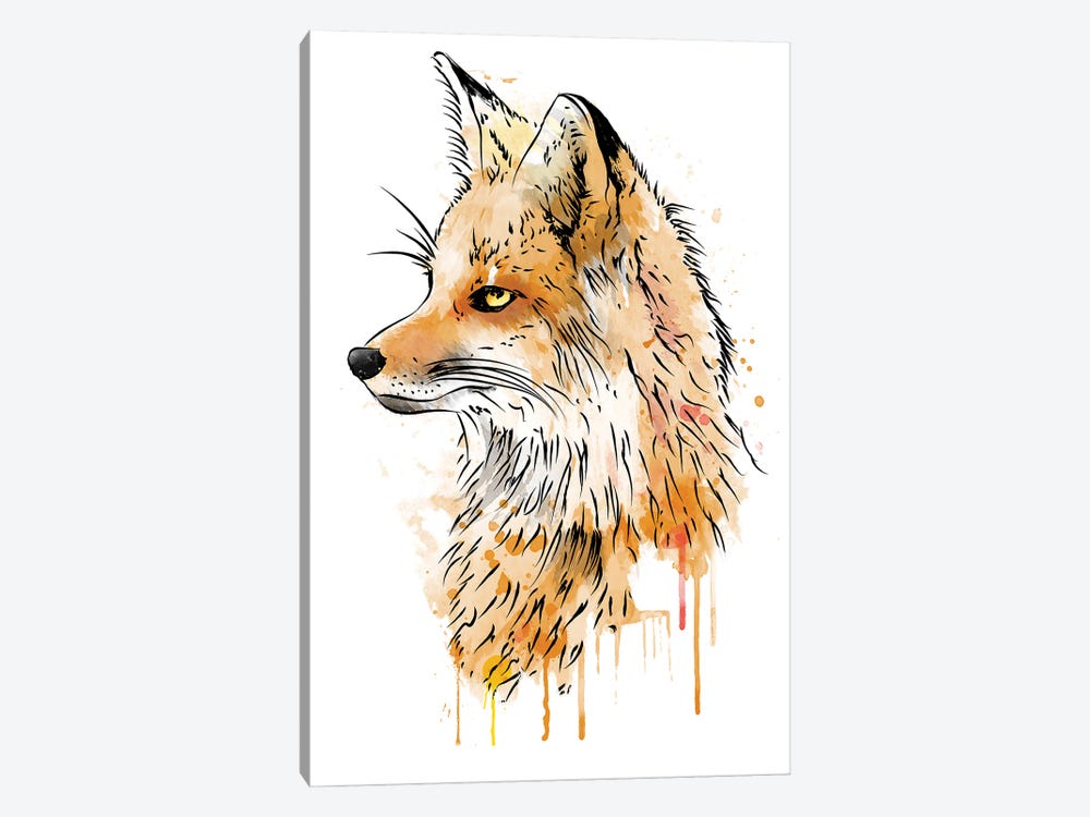 Fox Watercolor Color by Antonio Camarena 1-piece Art Print