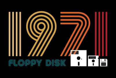 Floppy Disk 1971 by Antonio Camarena metal wall art