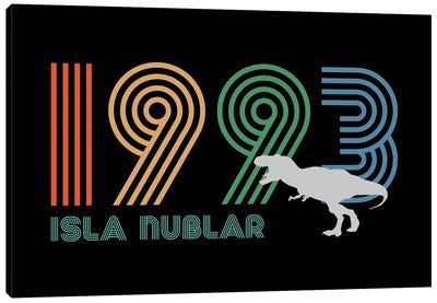 Isla Nublar 1993 Canvas Art Print - Jurassic Park